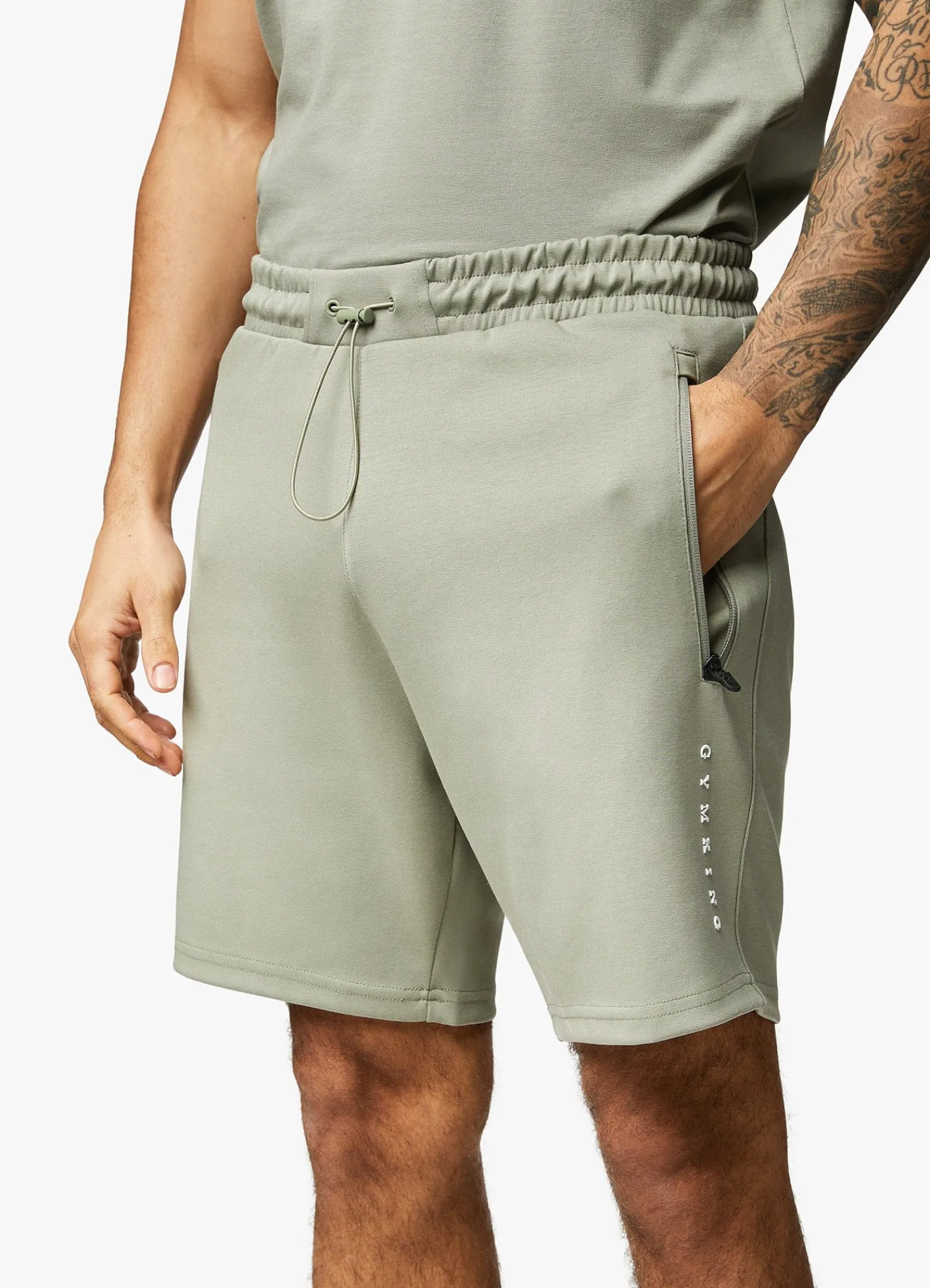 Twin Sets<Gym King Linear Print Interlock Short Soft Khaki