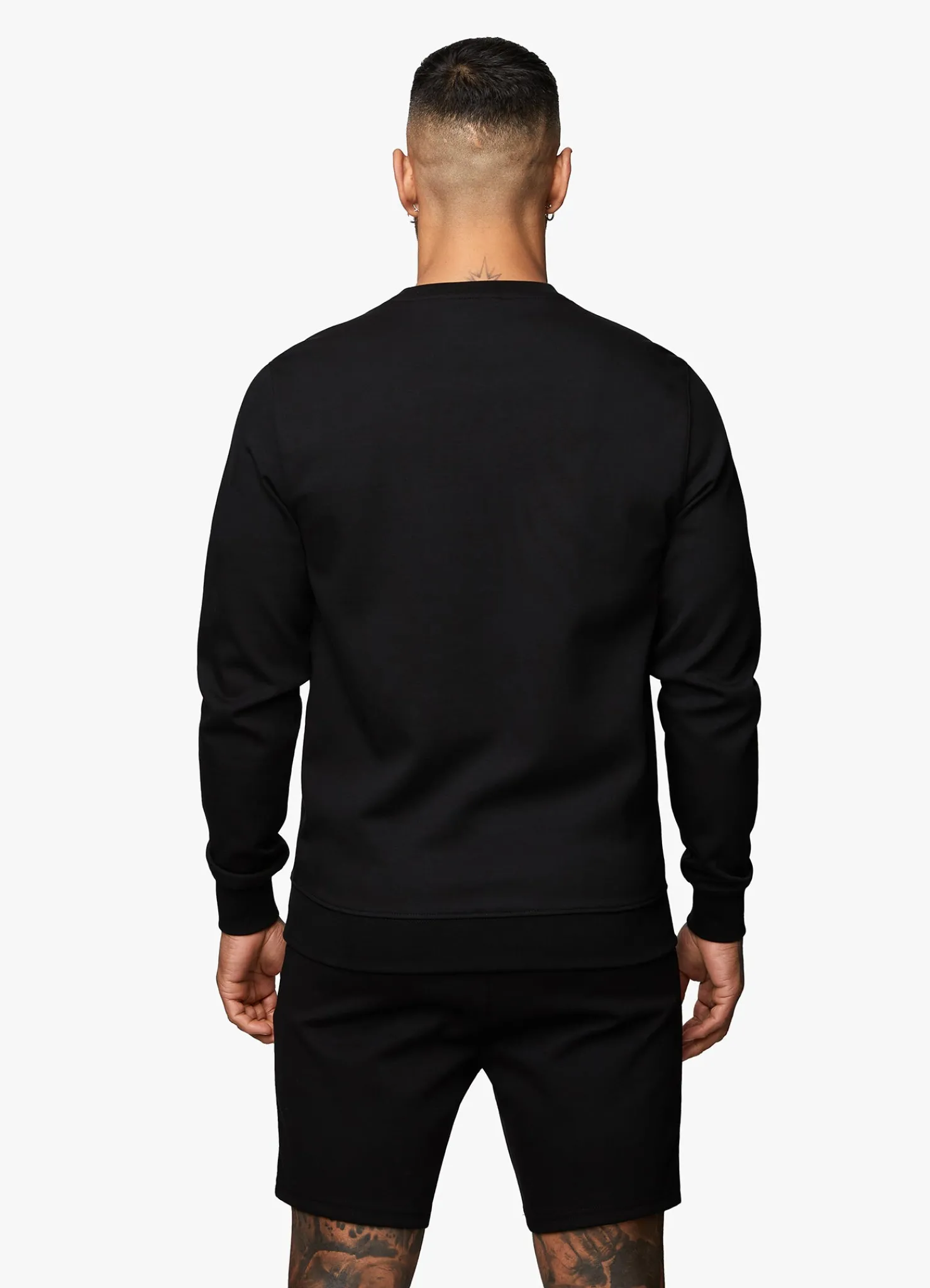 Sweatshirts & Hoodies<Gym King Linear Print Interlock Crew Black