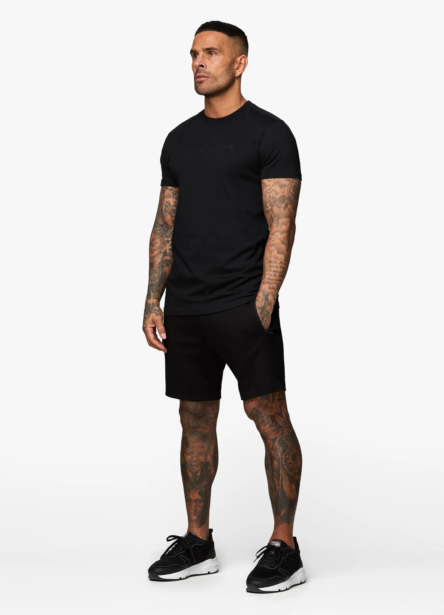 Shorts<Gym King Linear Print Interlock Short Black