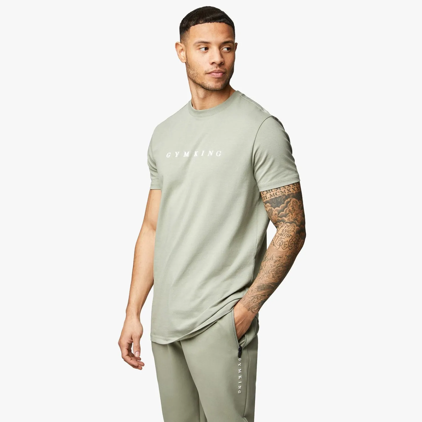 Twin Sets<Gym King Linear Print Tee Soft Khaki