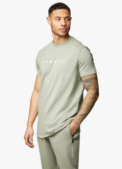 Twin Sets<Gym King Linear Print Tee Soft Khaki