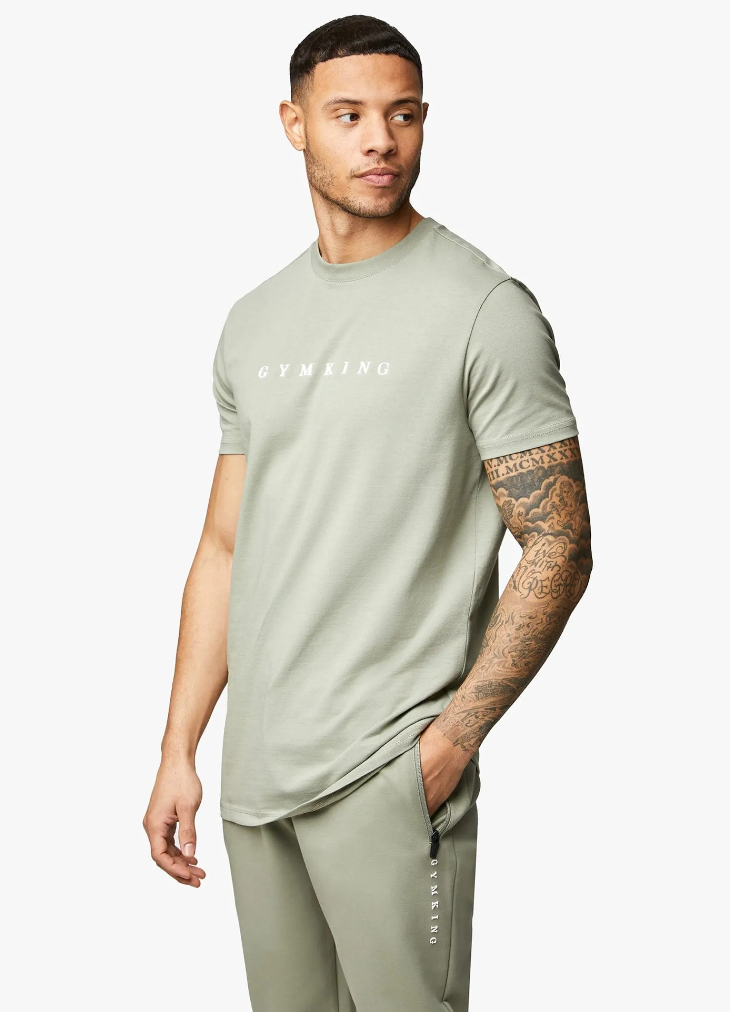 Twin Sets<Gym King Linear Print Tee Soft Khaki