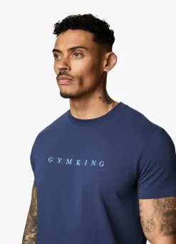 T-Shirts<Gym King Linear Print Tee Moonlight Blue