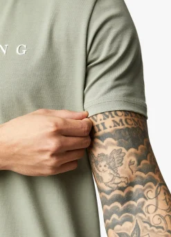 Twin Sets<Gym King Linear Print Tee Soft Khaki
