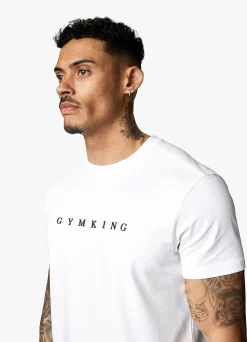 T-Shirts<Gym King Linear Print Tee White