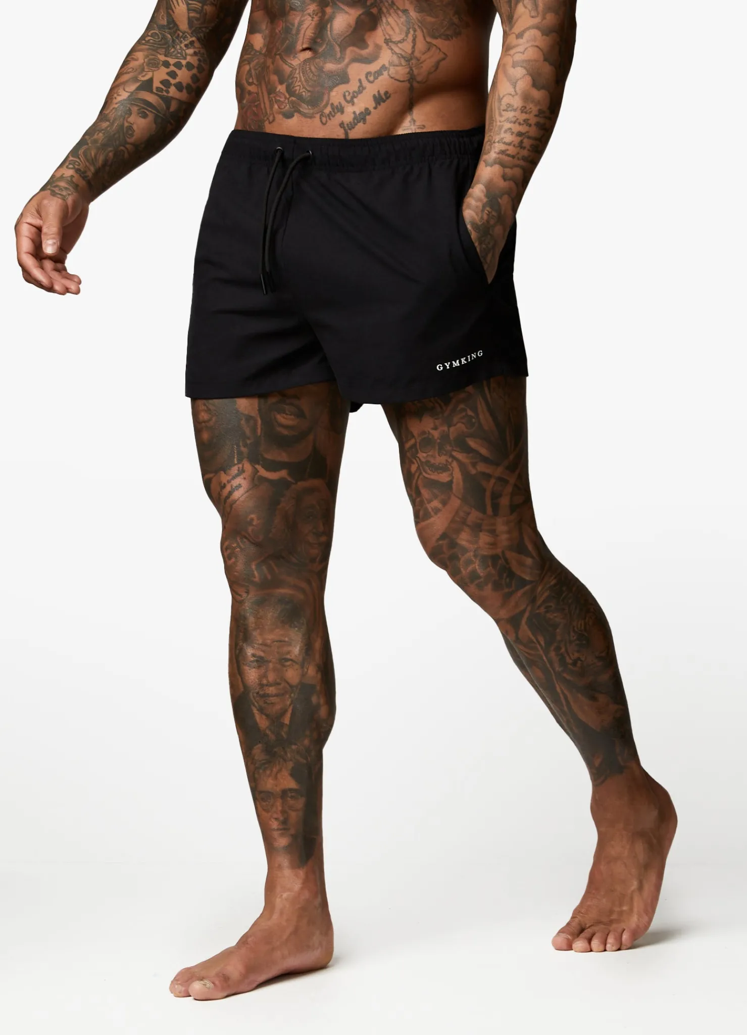 Swimwear<Gym King Linear Swim Short 4" Black