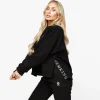 Sweatshirts<Gym King Linear Tape Fleece Crew Black