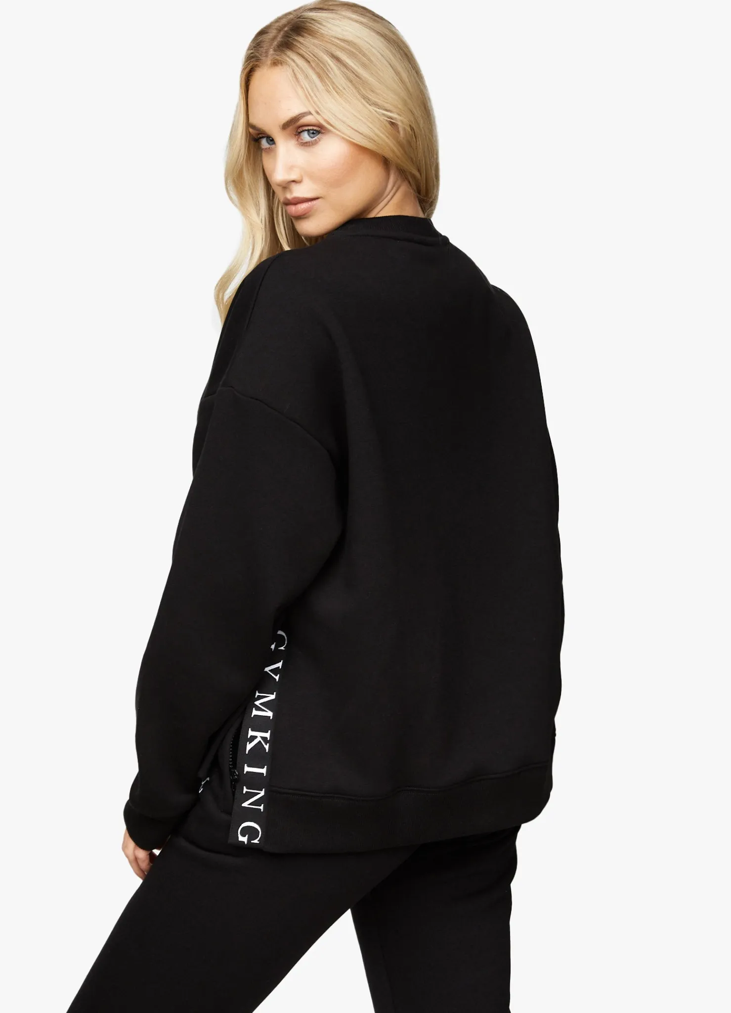 Tracksuits<Gym King Linear Tape Fleece Tracksuit Black