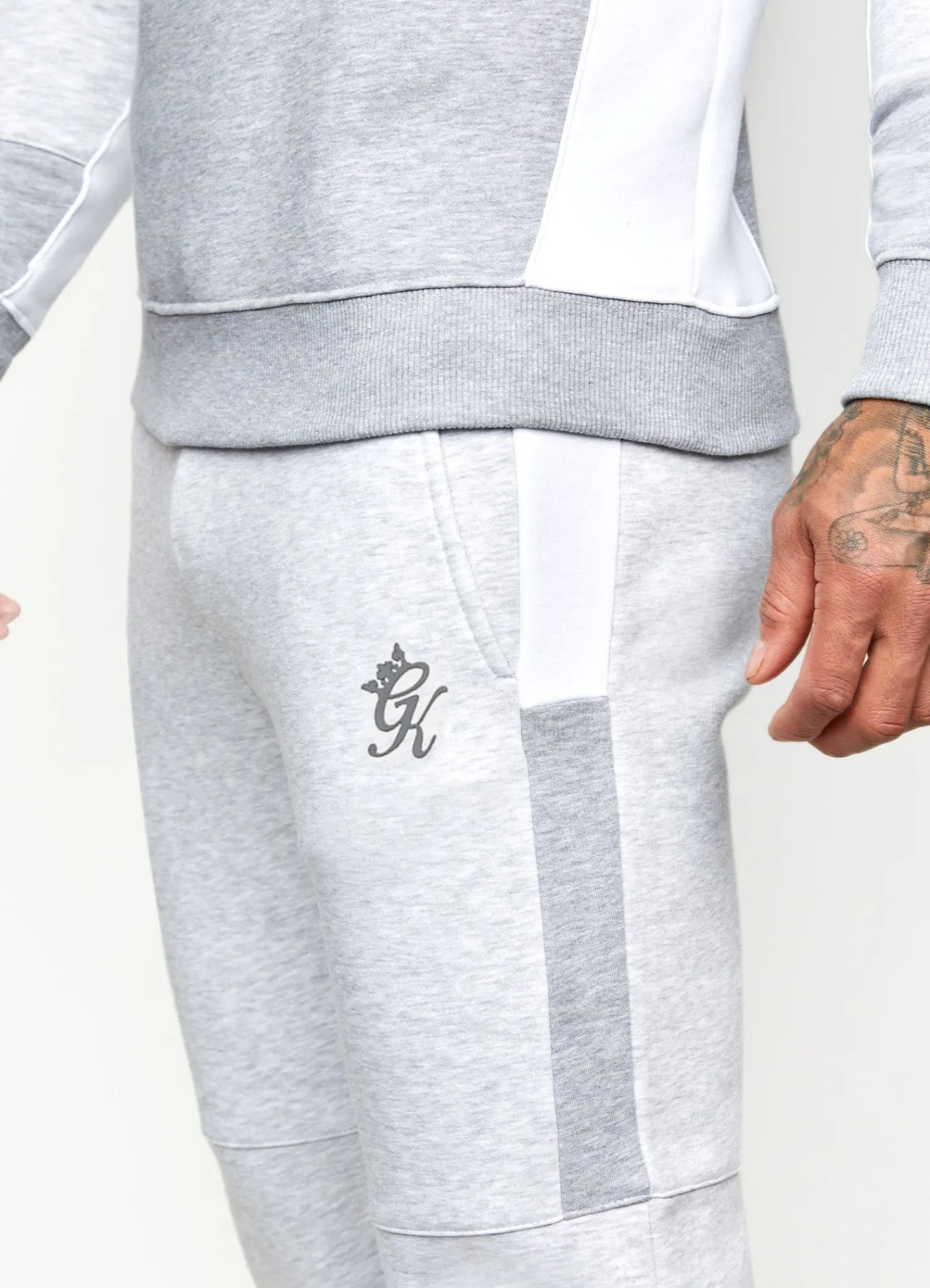 Tracksuit Bottoms<Gym King Minefield Jogger Snow Marl/White/Light Grey Marl
