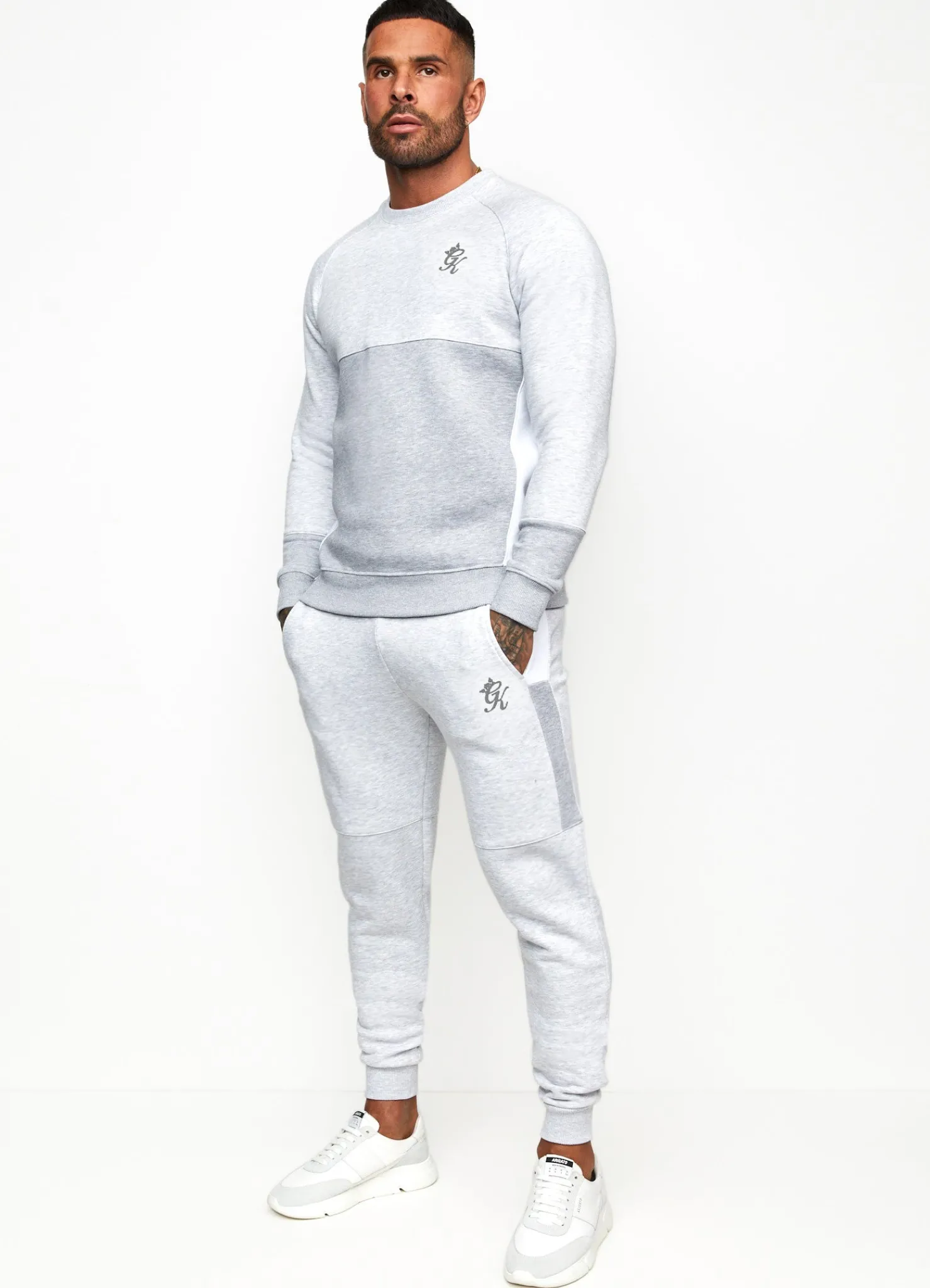 Tracksuit Bottoms<Gym King Minefield Jogger Snow Marl/White/Light Grey Marl