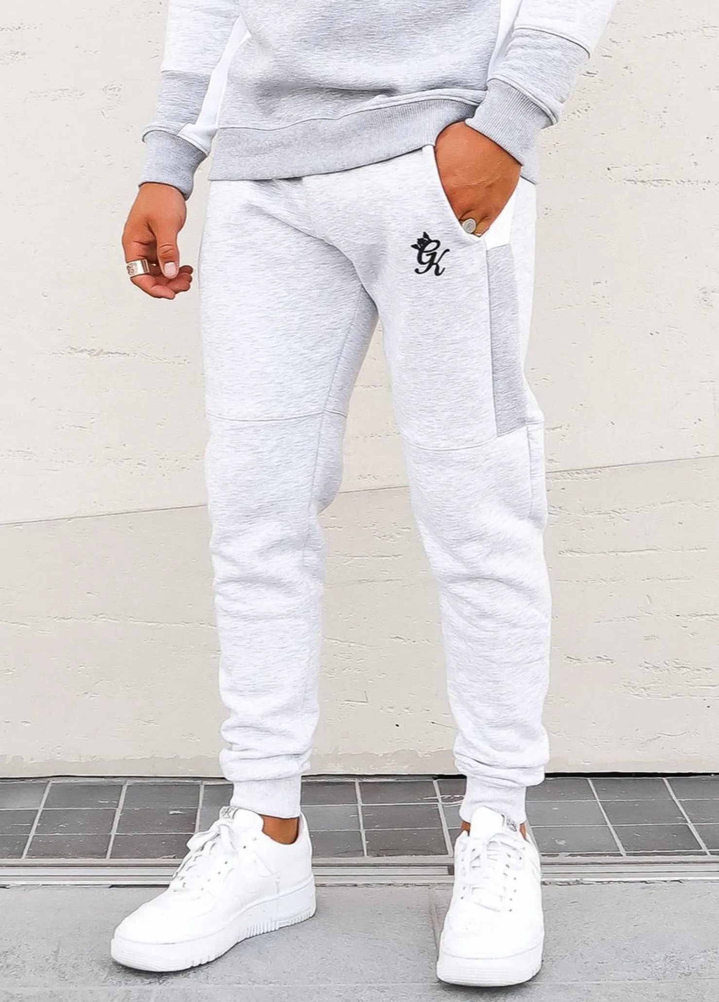 Tracksuit Bottoms<Gym King Minefield Jogger Snow Marl/White/Light Grey Marl