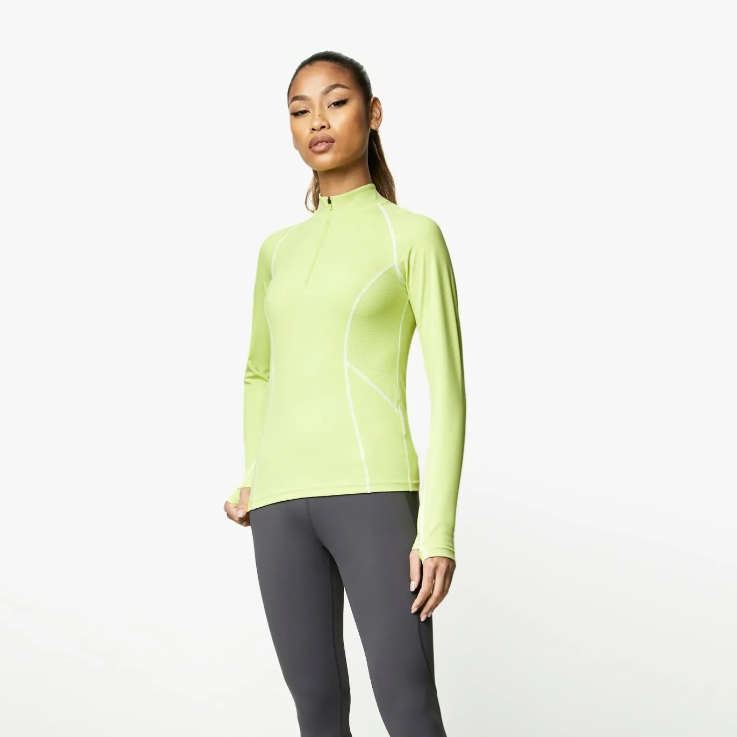 Tops & T-Shirts<Gym King Motivate 1/4 Zip Graphite/Lime