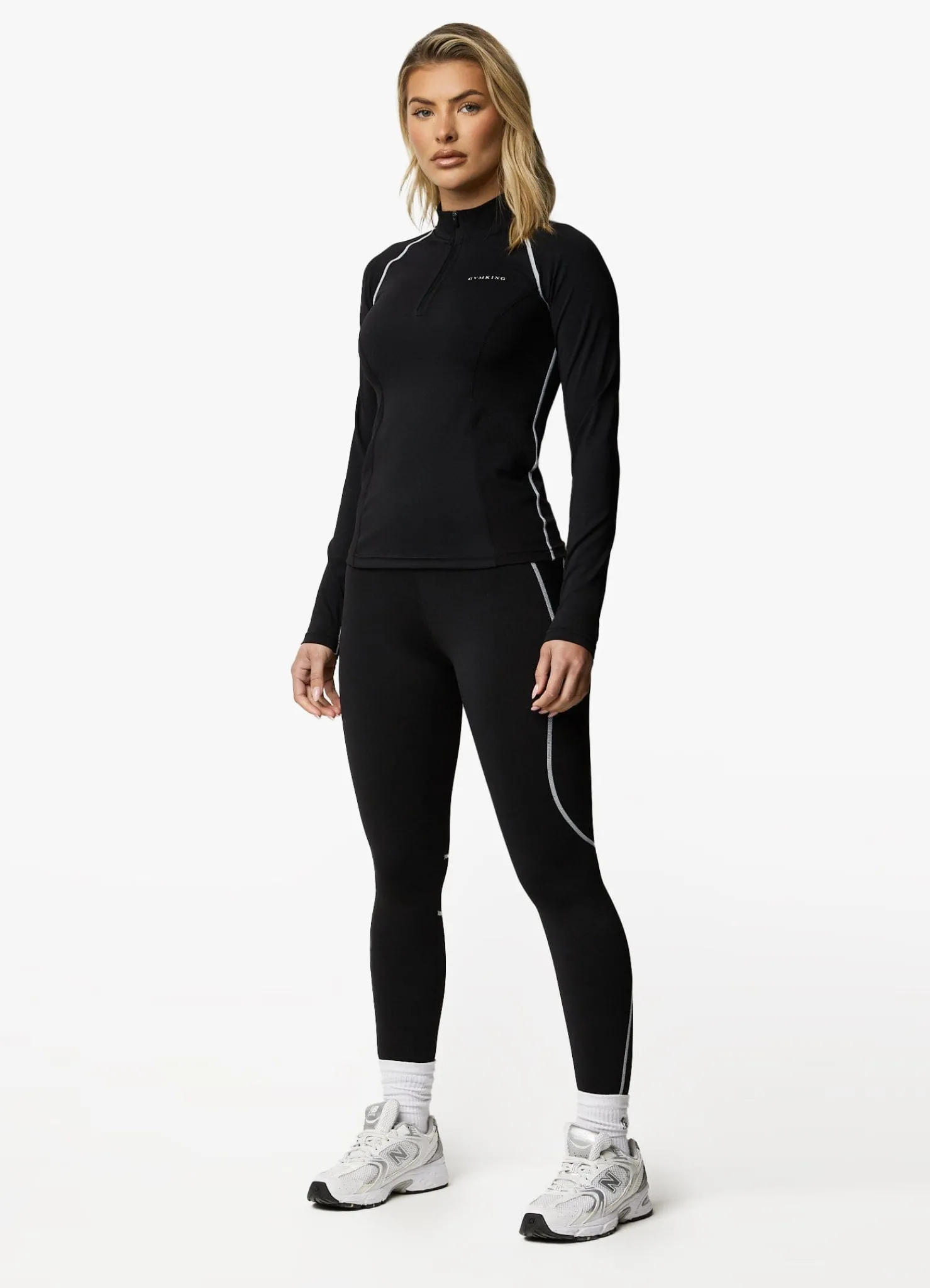 Gymwear<Gym King Motivate 1/4 Zip Black/White