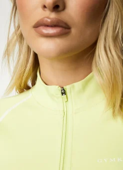 Tops & T-Shirts<Gym King Motivate 1/4 Zip Graphite/Lime