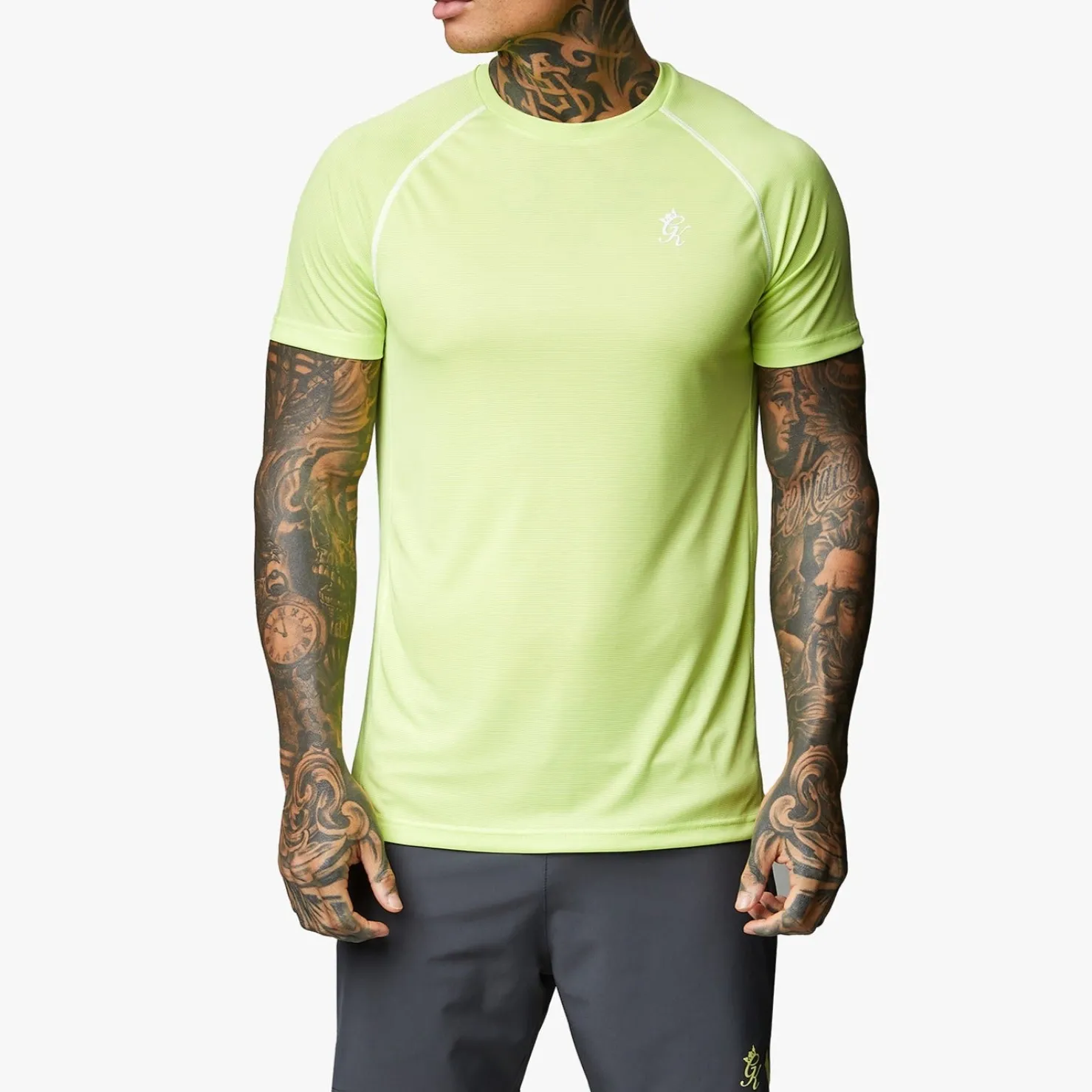 T-Shirts<Gym King Motivate Stripe Tee Lime/Graphite