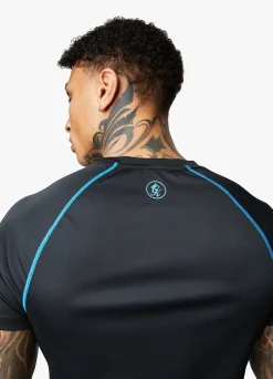 T-Shirts<Gym King Motivate Stripe Tee Black/French Blue