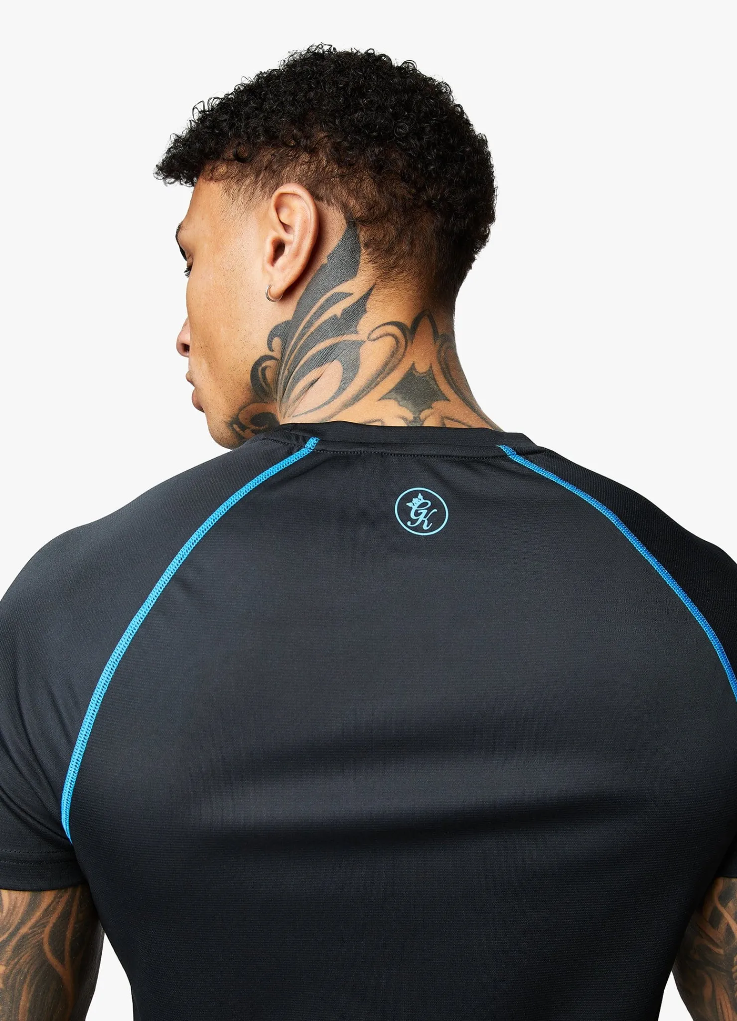 T-Shirts<Gym King Motivate Stripe Tee Black/French Blue