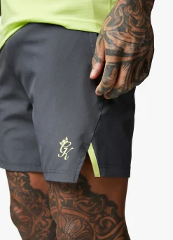 Shorts<Gym King Motivate Texture Short Graphite/Lime