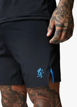 Shorts<Gym King Motivate Texture Short Black/French Blue