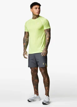Shorts<Gym King Motivate Texture Short Graphite/Lime