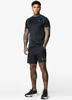 Shorts<Gym King Motivate Texture Short Black/French Blue