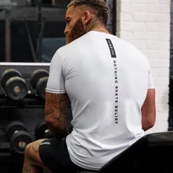 T-Shirts<Gym King Nothing Beats Belief Tee White