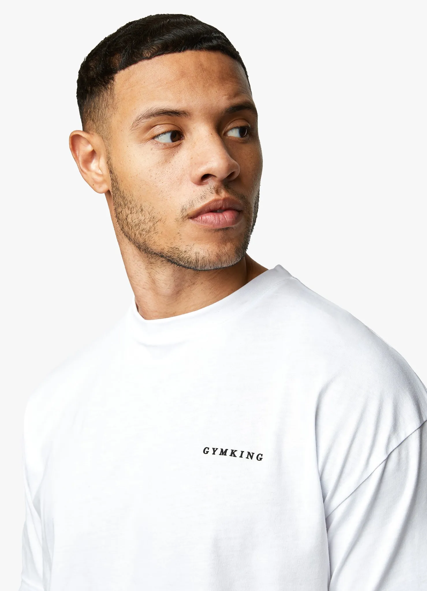 T-Shirts<Gym King Premium Linear Tee White