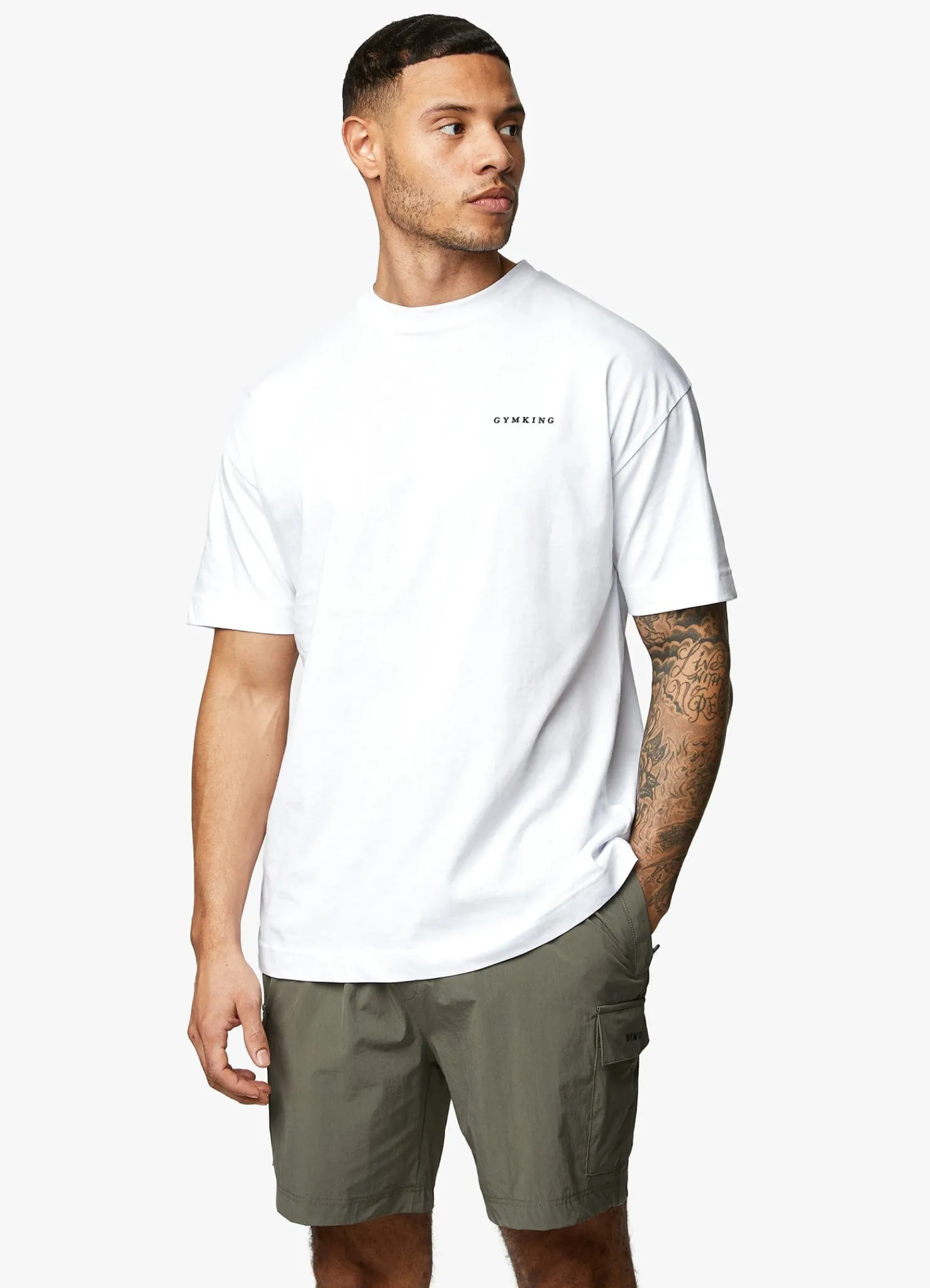 Twin Sets<Gym King Premium Linear Tee White
