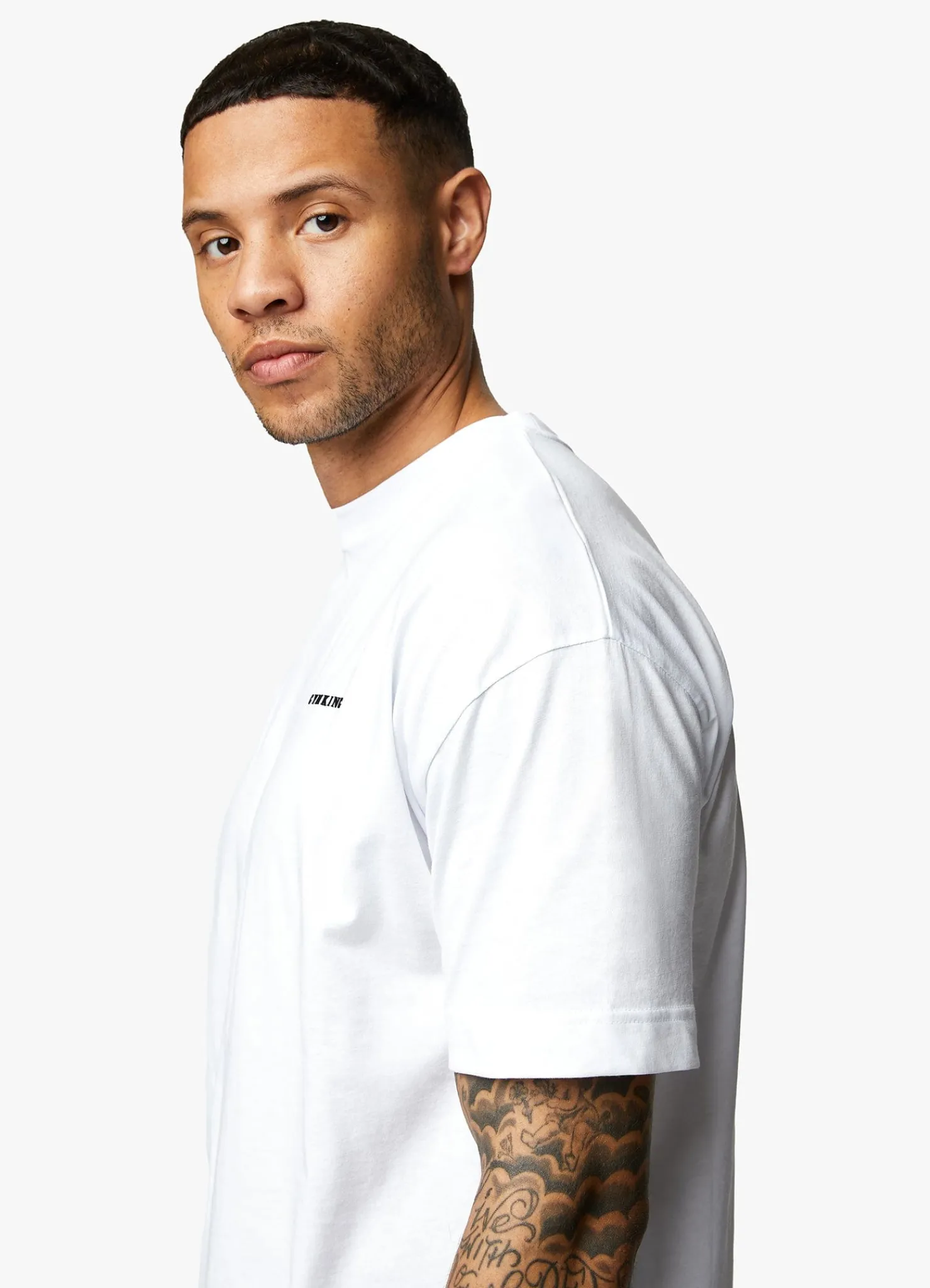 T-Shirts<Gym King Premium Linear Tee White