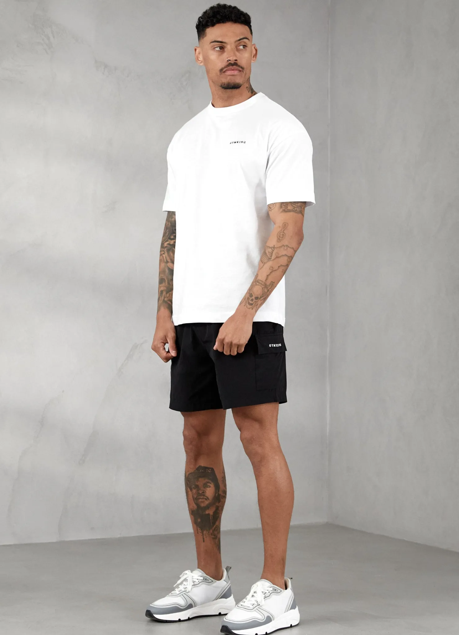 T-Shirts<Gym King Premium Linear Tee White