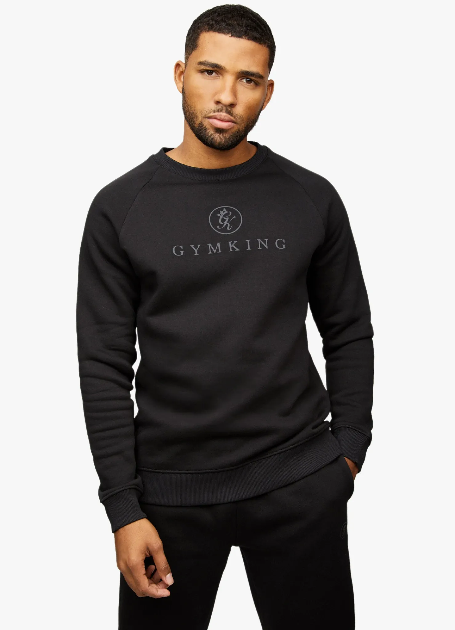 Sweatshirts & Hoodies<Gym King Pro Logo Crew Black/Black Reflective