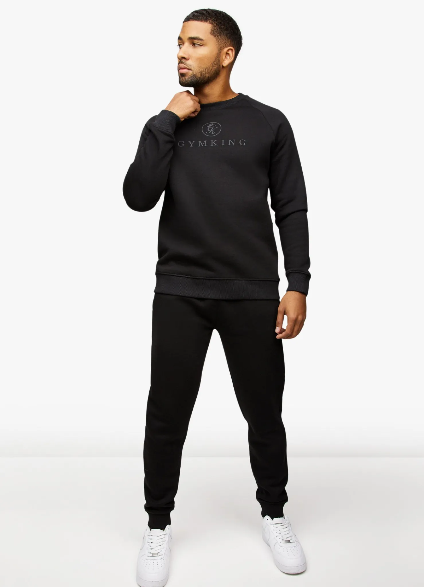 Sweatshirts & Hoodies<Gym King Pro Logo Crew Black/Black Reflective