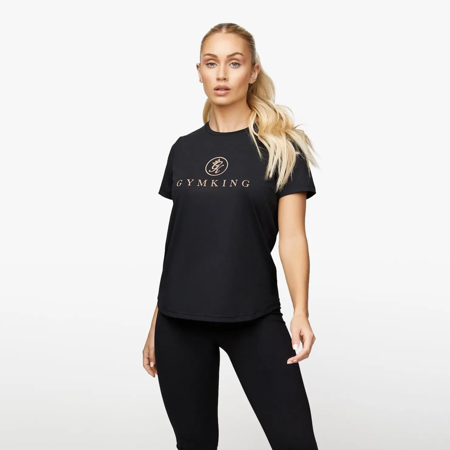 Gymwear<Gym King Pro Logo Tee Black/Rose Gold