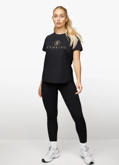 Gymwear<Gym King Pro Logo Tee Black/Rose Gold
