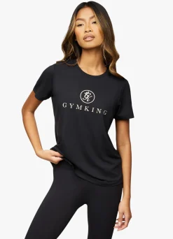 Tops & T-Shirts<Gym King Pro Logo Tee Black/Rose Gold