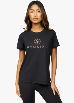 Gymwear<Gym King Pro Logo Tee Black/Rose Gold