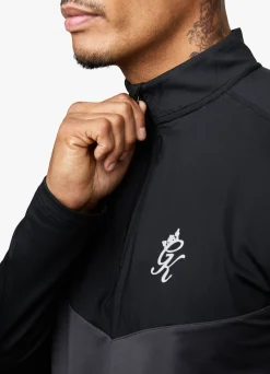 Gymwear<Gym King React 1/4 Zip Black/Fossil Grey
