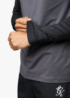 Gymwear<Gym King React 1/4 Zip Black/Fossil Grey