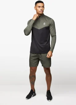 Gymwear<Gym King React 1/4 Zip Khaki/Black