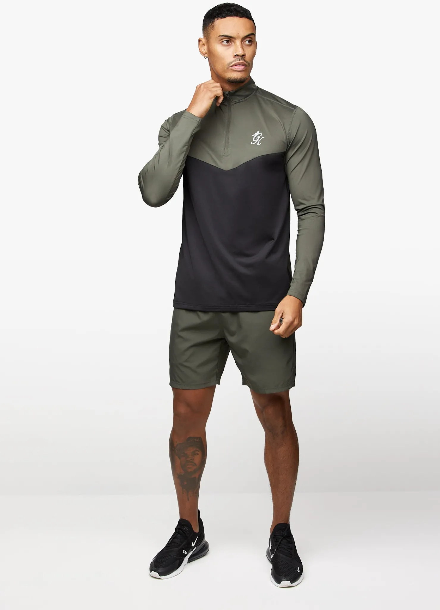 Gymwear<Gym King React 1/4 Zip Khaki/Black