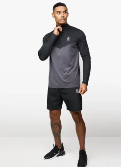 Gymwear<Gym King React 1/4 Zip Black/Fossil Grey