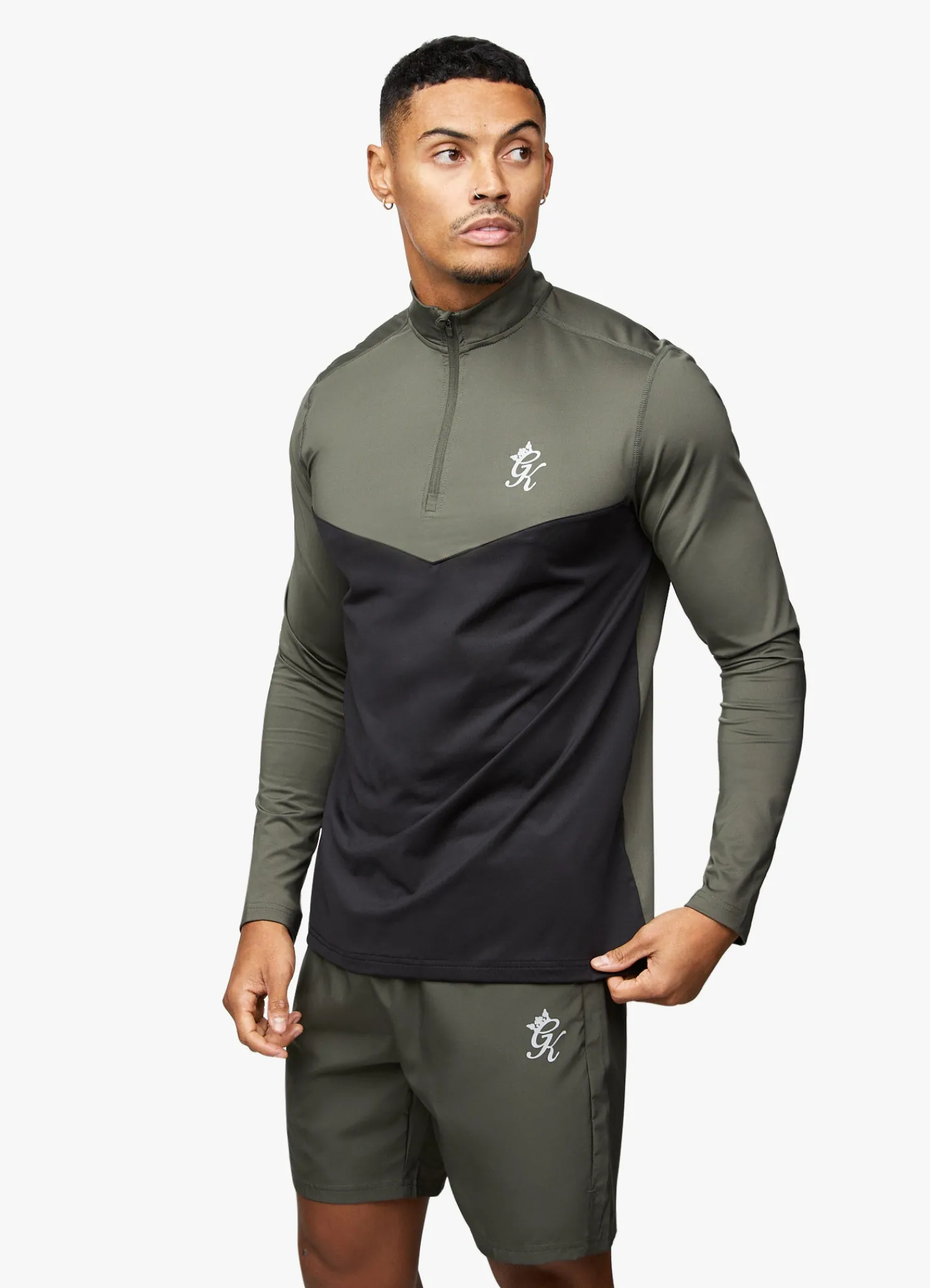 Gymwear<Gym King React 1/4 Zip Khaki/Black