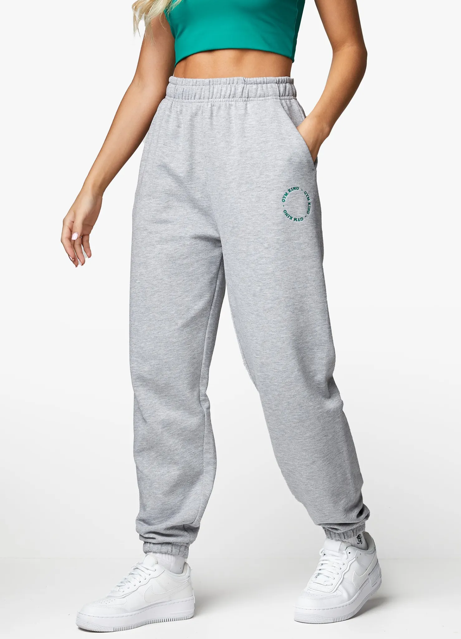 Joggers<Gym King Recharge Boyfriend Jogger Light Grey Marl