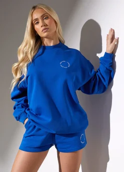Sweatshirts<Gym King Recharge Oversized Crew Royal Blue
