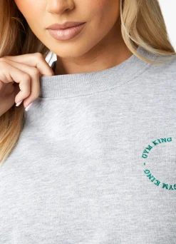 Sweatshirts<Gym King Recharge Oversized Crew Light Grey Marl