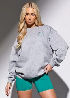 Sweatshirts<Gym King Recharge Oversized Crew Light Grey Marl