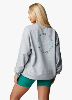 Sweatshirts<Gym King Recharge Oversized Crew Light Grey Marl