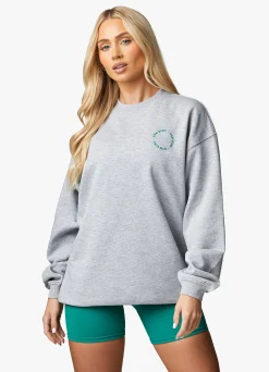 Sweatshirts<Gym King Recharge Oversized Crew Light Grey Marl