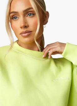 Sweatshirts<Gym King Recovery Fleece Crew Lime