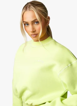 Sweatshirts<Gym King Recovery Fleece Crew Lime